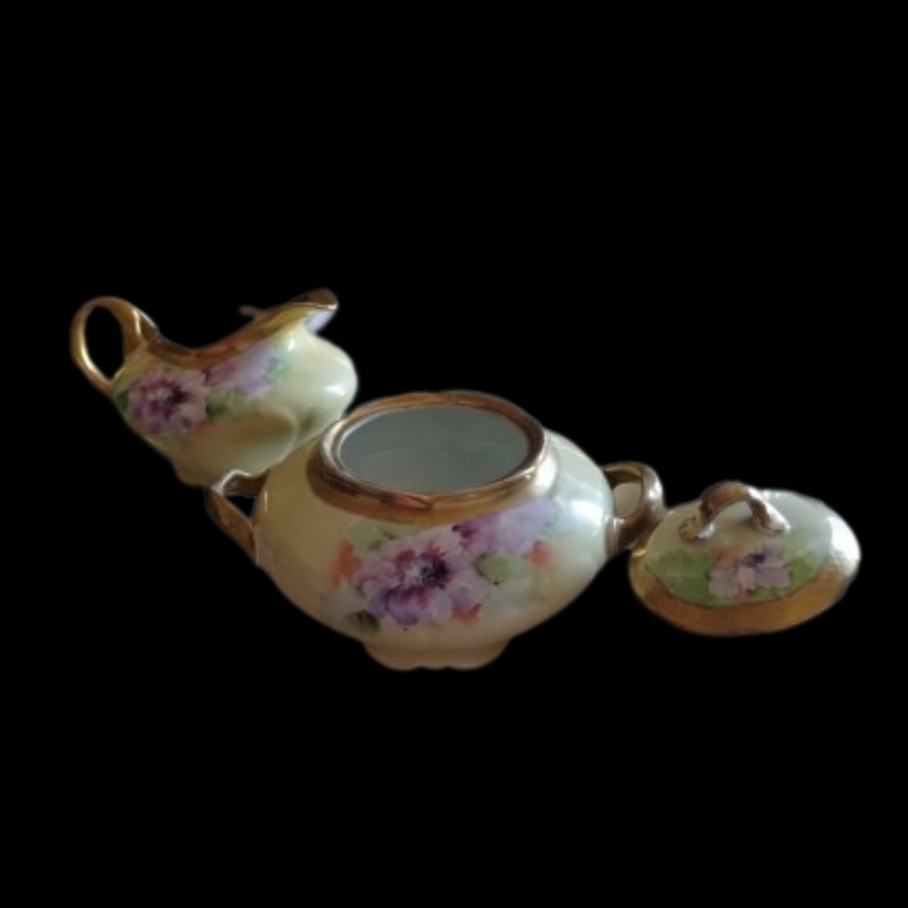 Vintage Richard Ginori Sugar Bowl & Creamer Early 1900s, # and signed, 5…